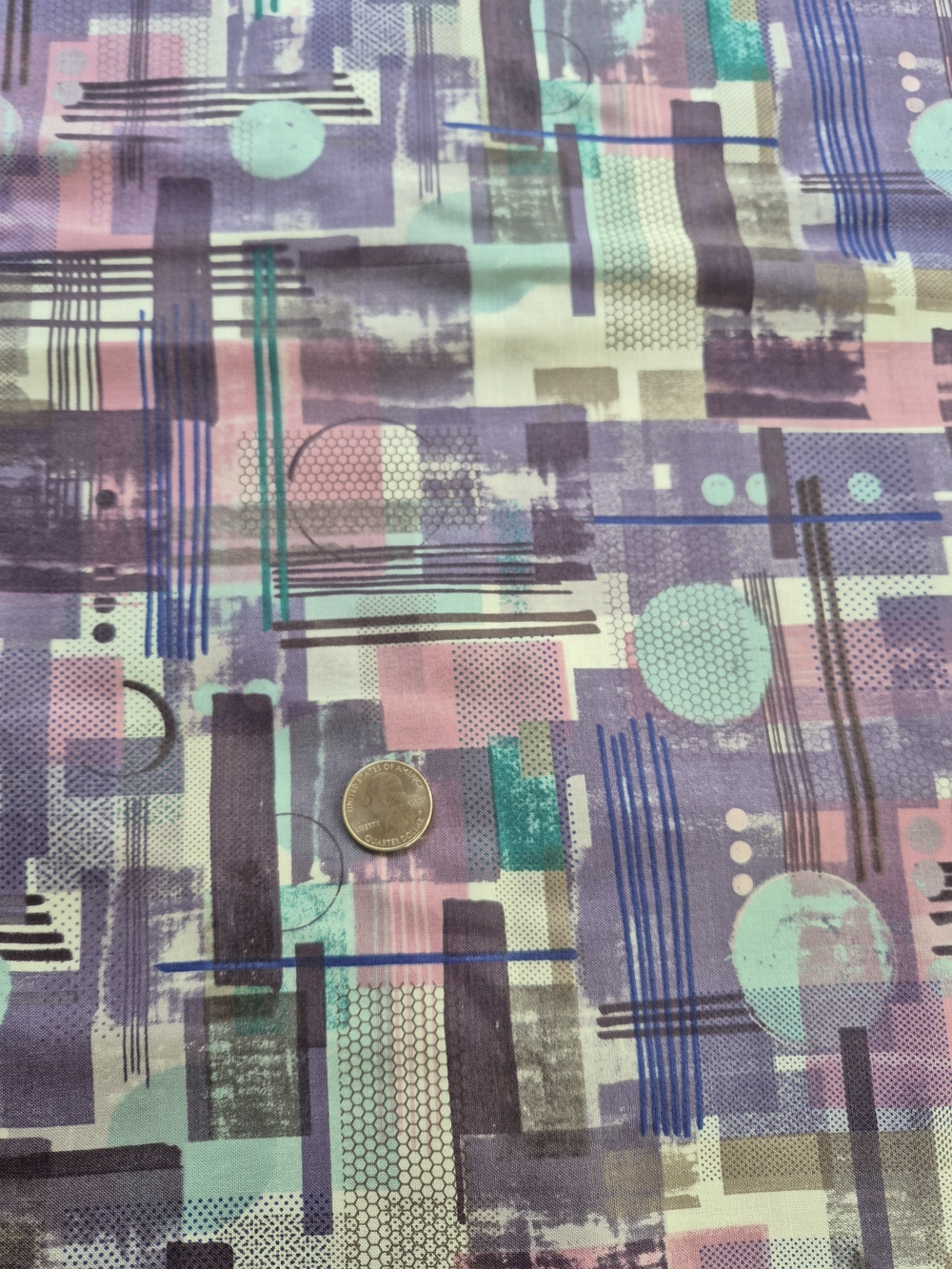 Purple Pink Abstract Cotton Fabric 3 3/4 Yards Joann Quilting Sewing Crafts